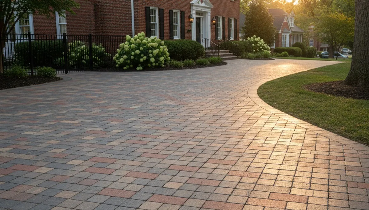 Interlocking paver driveway installation in St Louis, MO by Chop Chop Landscaping