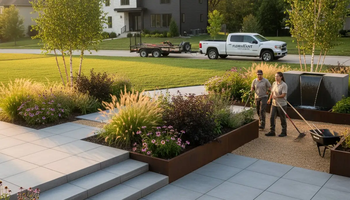 St. Louis, MO landscaping team providing professional lawn care for residential properties