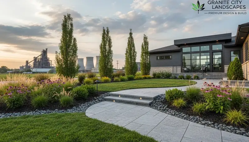 Landscaping crew providing lawn care services in St. Louis, MO