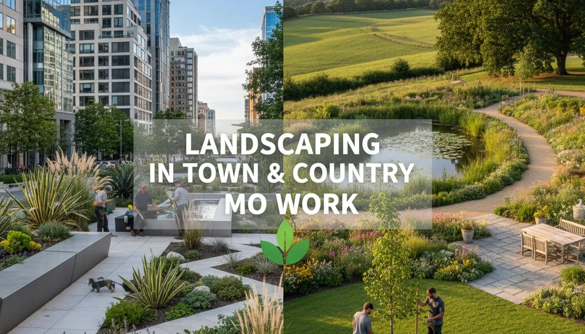 Landscaping team providing lawn care services in St Louis, MO