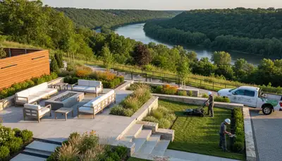St. Louis, MO landscaping crew providing professional lawn care and yard maintenance services